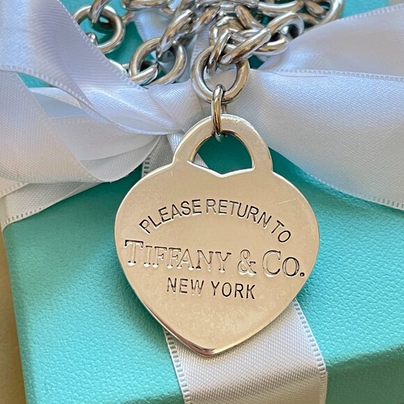 Tiffany & Co. XL Heart Bracelet Silver Extra Large RTT Return To Tiffany - Picture 2 of 10